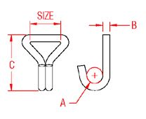 Stainless Steel Double J Hook 1-1/2