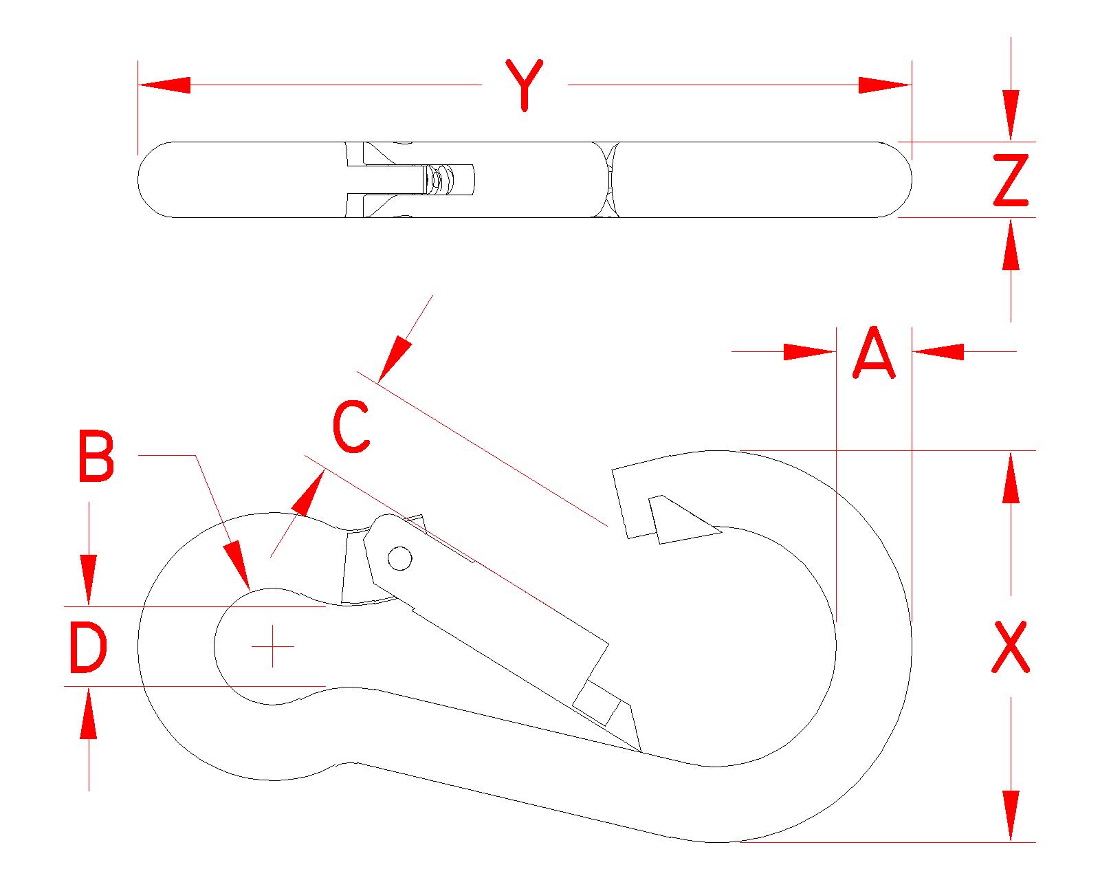 Stainless Spring Clip & Eye Snap Hook