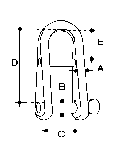 5/16" Stainless Steel Halyard Shackle with Bar & Captive Pin 5/16" Stainless Steel Halyard Shackle with Bar & Captive Pin