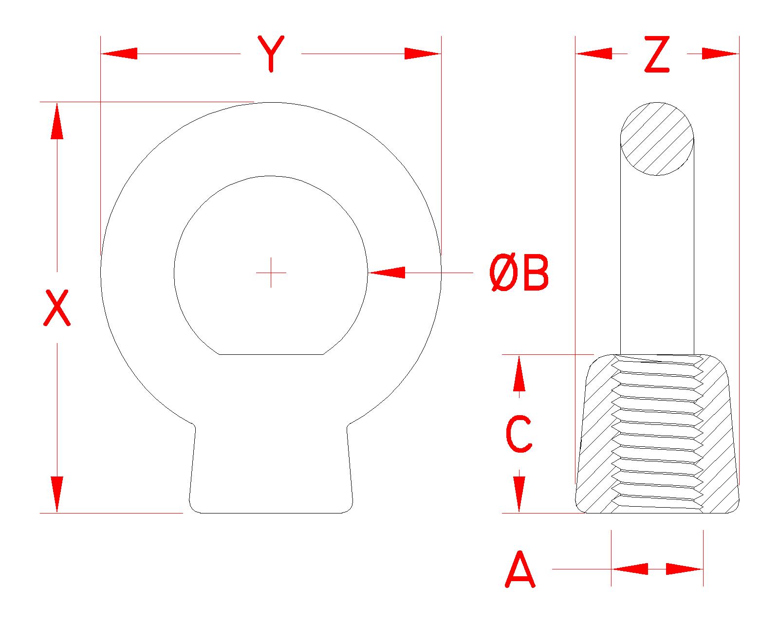 1/4" Stainless Steel Lifting Eye Nut 