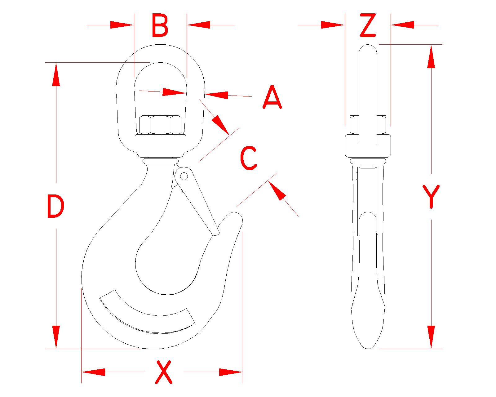 4 Inch Stainless Steel Swivel Eye Hook