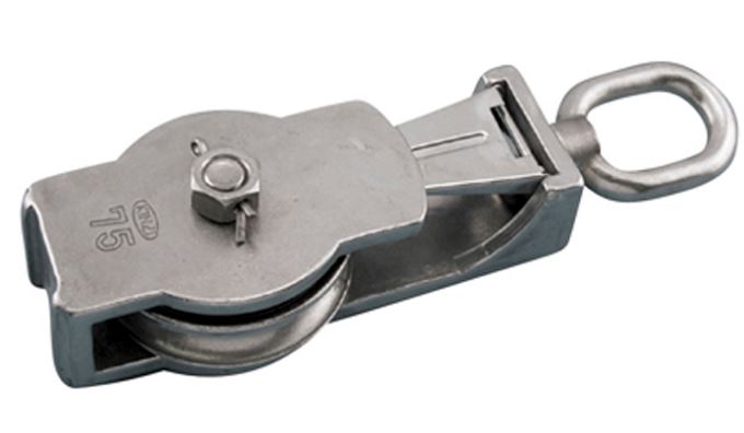 Stainless Steel T316 Snatch Block With Swivel Eye 4" Sheave Rigging Block 