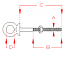 Stainless Steel Eye Bolts, Forged Shoulder 5/8"x 2"