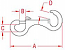 Stainless Steel Open End Bolt Snap 6-1/2"