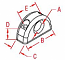 Stainless Fairlead and Gasket Up to 1/2" Rope