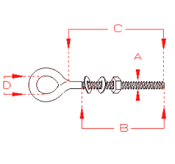 Stainless Steel Eye Bolts, Welded (metric) 12mm x 4" Stainless Steel Eye Bolts, Welded (metric) 12mm x 4"