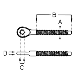 Stainless Steel Eye End 1/4 Stainless Steel Eye End 1/4