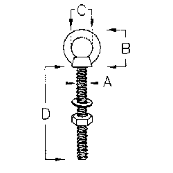 Stainless Steel Heavy Duty Special Eyebolt 5/16 x12" Stainless Steel Heavy Duty Special Eyebolt 5/16 x12"