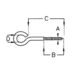 Stainless Steel Lag Eye Screw 5/32" x 0.75" Stainless Steel Lag Eye Screw 5/32" x 0.75"