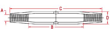 3/16" Fine Thread Closed-Bodied Turnbuckle