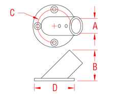 Stainless Steel Round Base Rail Fittings 1" - 30 degree Stainless Steel Round Base Rail Fittings 1" - 30 degree