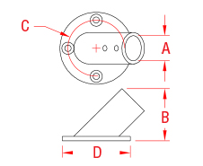 Stainless Steel Round Base Rail Fittings 7/8" - 60 degree Stainless Steel Round Base Rail Fittings 7/8" - 60 degree