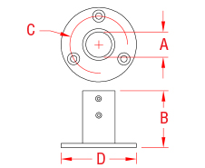 Stainless Steel Round Base Rail Fittings 7/8" - 90 degree Stainless Steel Round Base Rail Fittings 7/8" - 90 degree