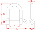 1/4" Stainless Steel Wide D Shackle 1/4" Stainless Steel Wide D Shackle