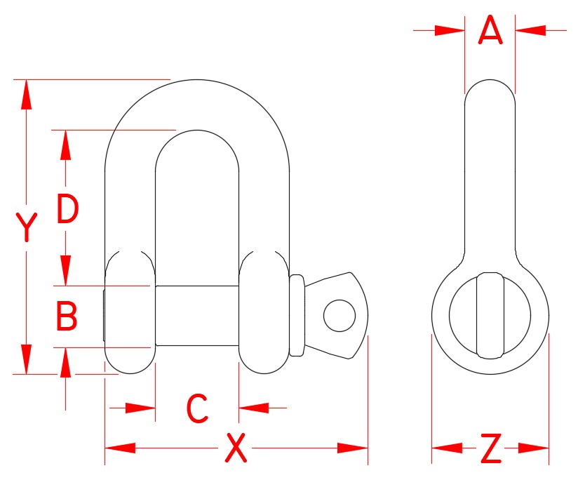 1/4" Stainless Steel Chain Shackle 1/4" Stainless Steel Chain Shackle