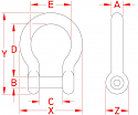 1/4" Stainless Steel Special Bow Shackle with No-Snag Pin 1/4" Stainless Steel Special Bow Shackle with No-Snag Pin