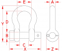 1/4" Stainless Steel Round Pin Anchor Shackle 1/4" Stainless Steel Round Pin Anchor Shackle