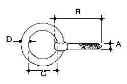 Stainless Steel Lag Ring Bolt 1/4
