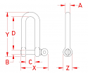 5/32" Stainless Steel Long D Shackle with Screw Pin 5/32" Stainless Steel Long D Shackle with Screw Pin