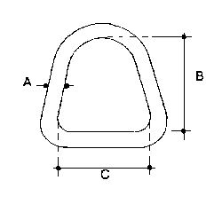 1/8" Stainless Steel Dee Ring With 1.25" C 1/8" Stainless Steel Dee Ring With 1.25" C