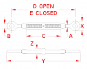 3/16" Stainless Steel Turnbuckle (Open Body-Cast) Eye & Eye 3/16" Stainless Steel Turnbuckle (Open Body-Cast) Eye & Eye