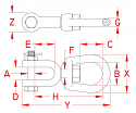 1/2" Fed. Spec. Jaw and Eye Swivel 1/2" Fed. Spec. Jaw and Eye Swivel
