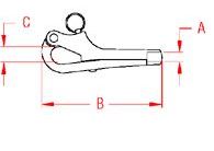 Stainless Steel Pelican Hook (Swage End)(Hook Only) 1/4