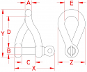 5/32" Stainless Steel Twist Shackle 5/32" Stainless Steel Twist Shackle