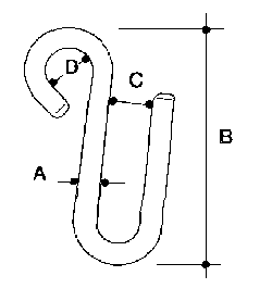 Stainless Steel U Hook 5/16 Stainless Steel U Hook 5/16