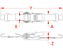 2" x 3' Ratchet Assembly with Flat Hooks 2" x 3' Ratchet Assembly with Flat Hooks