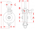 Stainless Steel Heavy Duty 3.25" Snatch Block For 1/2" Rope Stainless Steel Heavy Duty 3.25" Snatch Block For 1/2" Rope