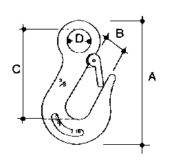 Stainless Steel Eye Slip Hook 1/4