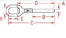 Stainless Steel Hand Swage Swivel Gate Eye 3/16