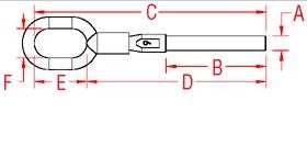 Stainless Steel Hand Swage Gate Eye (Non-Swivel) 1/8 inch