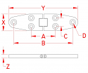 4" Stainless Steel H.D. Flush Wide Strap Hinges (4 Holes) 4" Stainless Steel H.D. Flush Wide Strap Hinges (4 Holes)