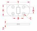 3.18" Stainless Steel H.D. Flush TABLE Hinge 3.18" Stainless Steel H.D. Flush TABLE Hinge