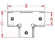 Stainless Steel 90 Degree Tee Rail Fittings-1"