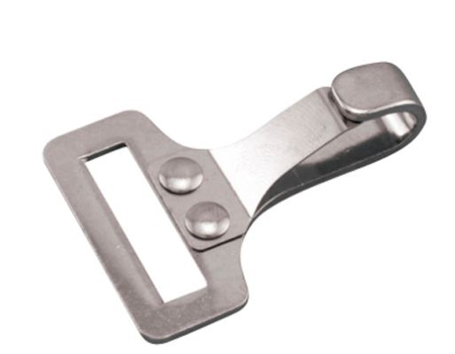 Stainless Steel Web Clip, Bimini (fixed/stamped) 1"