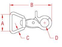 Stainless Steel Trigger Snap 1 inch With D Bail