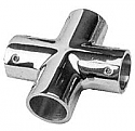 1" Stainless Steel 4-way Tee Rail Fitting