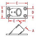 Stainless Steel Rectangular Base Rail Fittings 7/8" - 60 degree Stainless Steel Rectangular Base Rail Fittings 7/8" - 60 degree