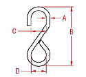 Stainless Steel Welded "S" Hook 1/4 Stainless Steel Welded "S" Hook 1/4