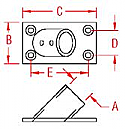 Stainless Steel Rectangular Base Rail Fittings 7/8" - 45 degree Stainless Steel Rectangular Base Rail Fittings 7/8" - 45 degree